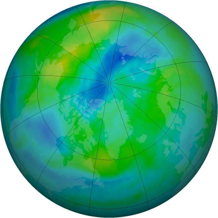 Arctic ozone map for 29 September 2014